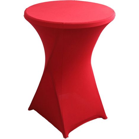 Lot de 2 nappes rondes hautes, diamètre 80-85 cm, extensibles, pour restaurants, bars, cocktails, tables de banquet (80 x 110 cm), rouges (1/5)