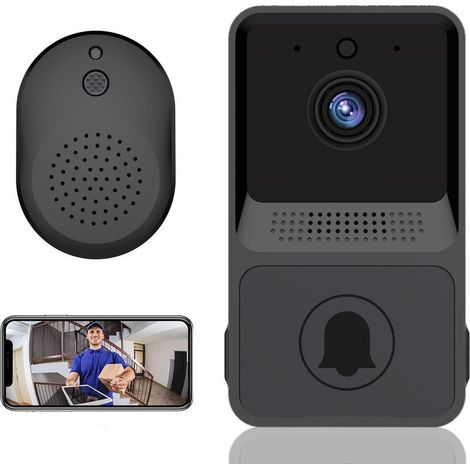 Sonnette vidéo sans fil avec interphone, vision nocturne HD-Online Store (1/5)
