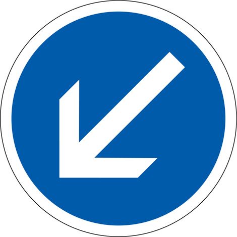 Panneau Obligation B21a2 - Contournement obligatoire par la gauche - Gamme ECOLIGN - Classe 1 650 mm