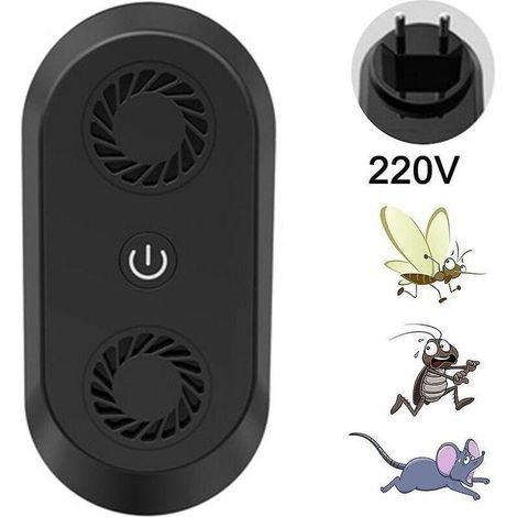 Répulsif antiparasitaire à ultrasons enfichable pour l'intérieur, se débarrasser des cafards, araignées, punaises de lit, insectes, puces, rongeurs, souris, chauves-souris, lutte antiparasitaire (1/5)