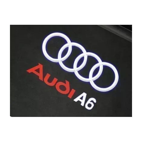 (A6, 2 pièces, compatible avec 2 portes) Audi Sline S3 S4 S5 S6 S7 RS Quattro Q7 Q5 Q3 A4 B8 8P A3 A6 C7 A5 A6 A8 Projecteur de logo lumineux de bienvenue à LED pour portières de voiture (1/4)