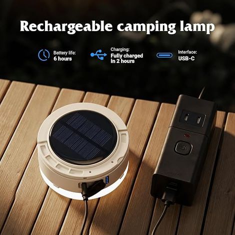 Lanterne de Camping,Lampe de Poche LED Portable, Tente Lampe Rechargeable,Charge Port USB (1/4)