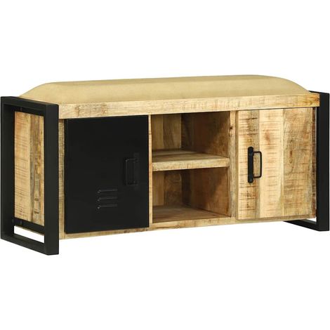 Bank Schrank Braun 100 x 35 x 50 cm Massivholz Mango
