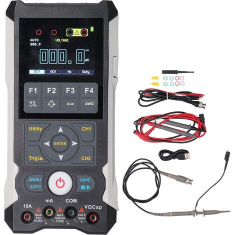 Oscilloscope Multimètre 3-en-1, écran LCD couleur 2,8 pouces, portable 80MHz, double canal, générateur de signaux, testeur électronique professionnel (1/5)