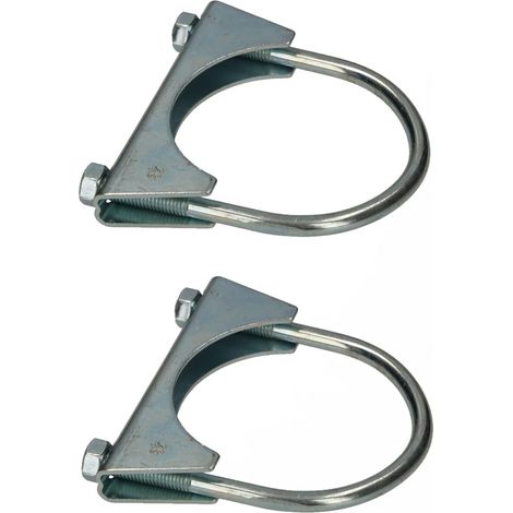 KOTARBAU - Lot de 2 colliers de serrage pour tuyau d'échappement - 73 mm - Pour montage d'antennes, de tuyaux, de mâts - Collier de serrage universel pour raccords de tuyaux (1/5)