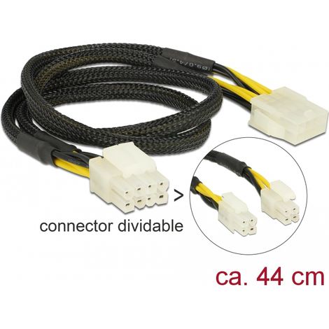 Delock extension cable power 8 pin eps male (2 x 4 pin)  8 pin female 44 cm