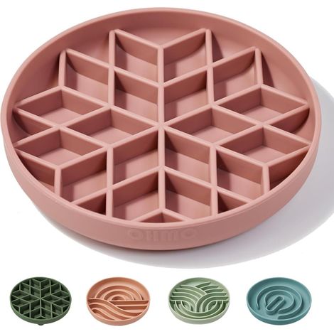 Gamelle Anti Glouton en Silicone avec Fond Antidérapant et Ventouse rose