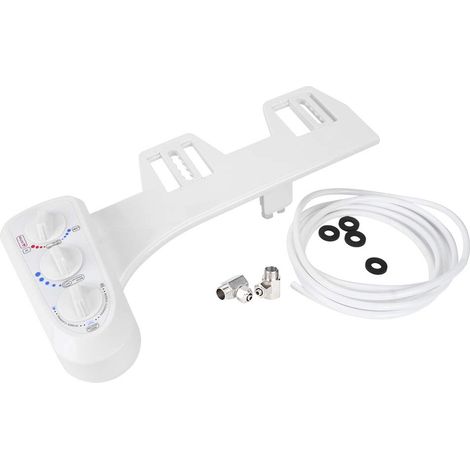 Spruzzatore bidet per WC, accessorio bidet con filettatura G1/2, acqua calda e fredda, facile installazione, bidet a doppio ugello per igiene femminile (1/5)