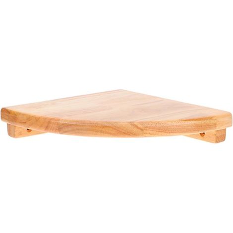 Étagère d'angle - étagère murale - support mural suspendu - bois - étagère flottante - étagère de rangement décorative - avec extrémités rondes - pour salon, chambre, Cuisine - rayon 18 cm - marron cl (1/5)