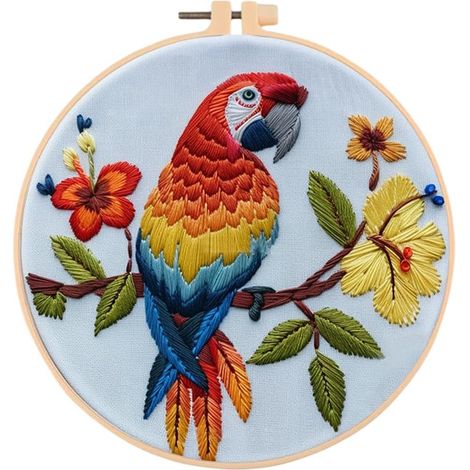 Embroidery Starter Kit, Animal Pattern Embroidery Kit, Cross Stitch Embroidery Kit, Embroidery Kit for Beginners, Embroidery Kits, DIY Handmade Craft Decoration for Adults (05)