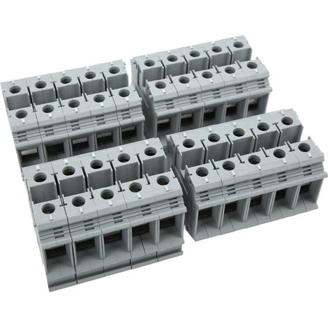 Bloc de jonction 20 pièces rail 125A 800V, bornes de terre haute conductivité pour connexion électrique fil (1/5)