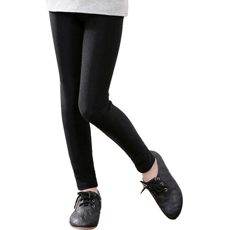 Leggings für Kleinkinder, einfarbig, glänzend, hochelastisch, lang, dehnbar, schmale Passform für Kinder, 100 cm (1/5)