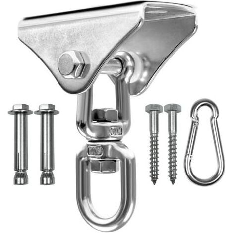Support pour sac de frappe, chaîne pivotante en acier inoxydable avec 4 mousquetons pour sac lourd, balançoire de gym, trapèze et hamac (1/5)