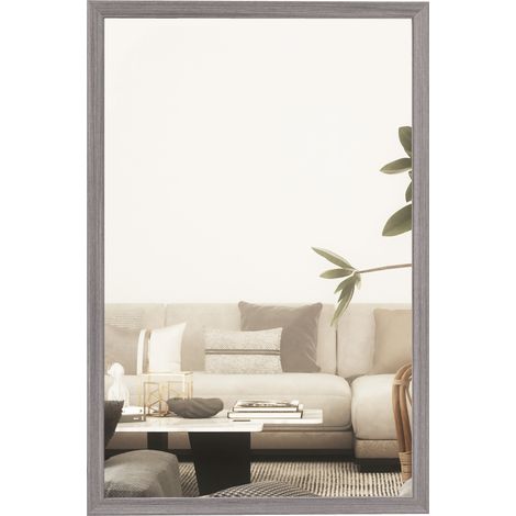 HOMCOM 40 x 60 cm Wall Bathroom Mirror, Vanity Mirror, Grey (1/5)