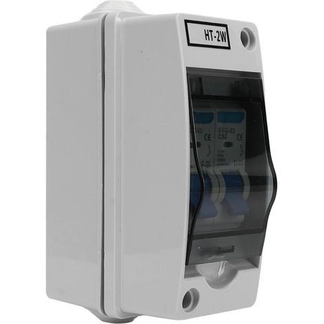 Disjoncteur 2P C16 C32 étanche extérieur, MCB type C, boîtier IP65, 230V, protection surcharge, interrupteur automatique modulaire (1/5)