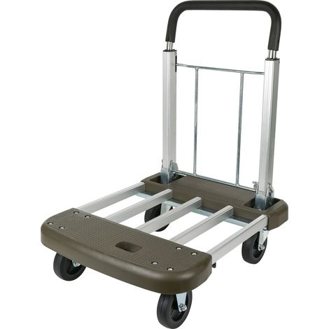 STIER Plattformwagen, Verstellbar, Tragkraft 150 kg, Transportwagen klappbar, Aluminium, mit ausziehbarem Griff, Transporthilfe mit Lenkrollen, variable Plattform, Schiebewagen (1/5)