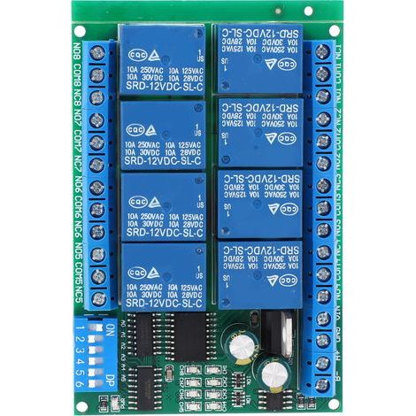 8-Kanal RS485 programmierbares 12V DC Relais-Steuermodulplatine (1/5)