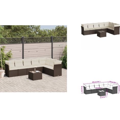 8-tlg. Garten-Sofagarnitur mit Kissen Braun Poly Rattan - Garten Sofagarnitur - Garten Sofagarnituren - Outdoor Sofagarnitur - Sofagarnitur Terrasse (1/3)