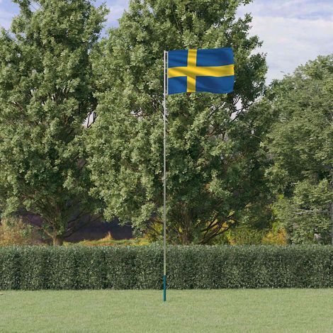 Teenpull – Flagge Schwedens mit Mast 5,5 m Aluminium (1/5)