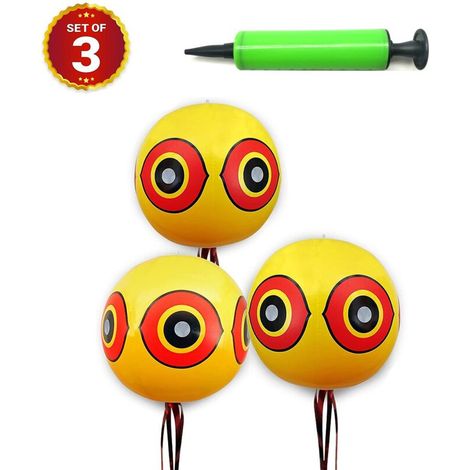 Lot de 3 ballons anti-oiseaux, yeux terrifiants pour éloigner les oiseaux (1/4)