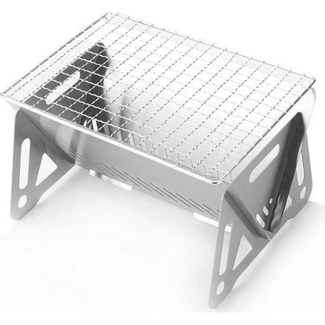 TAISHENGDA - Neuer faltbarer Edelstahlgrill - Holzkohlegrill zum Grillen, für den Heim- und Außenbereich, tragbares Modell - Mittelgroßer faltbarer Grill (mit Grillrost) (1/5)