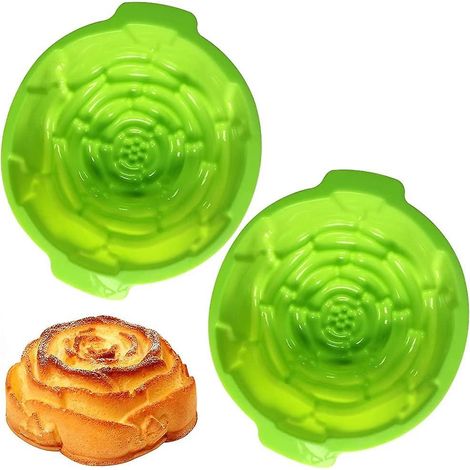 Rosenförmige Brotform, 2 rosenförmige Kuchenformen, Silikonform mit Rosen, Rosenform (1/3)