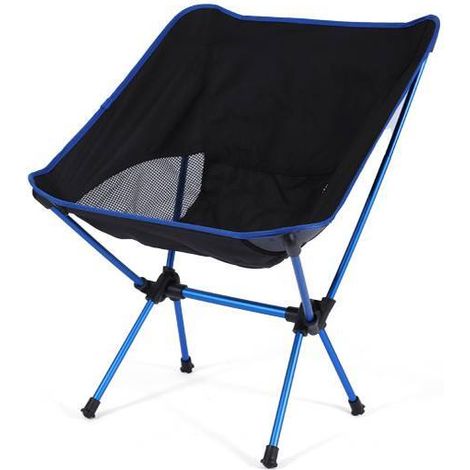 Small, Compact Folding Camping Chair for Adults (90kg) - Lightweight Backpacking Chair, Ideal for Outdoors, Fishing, Hiking, Picnics and Beach (Dark Blue) (1/4)