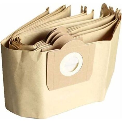 Lot de 5 sacs aspirateur Karcher WD3 – Papier haute résistance – Compatible WD 3 Premium, WD3200, WD3500P, A2204, A2534, SE4001 (1/5)