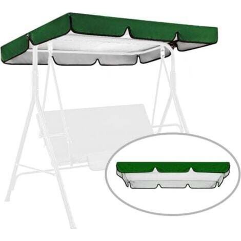 Auvent de remplacement pour balancelle de terrasse extérieure 2/3 places, imperméable, pour balancelle de porche, hamac de jardin, auvent uniquement (vert foncé, 164 x 114 x 15 cm) (1/4)