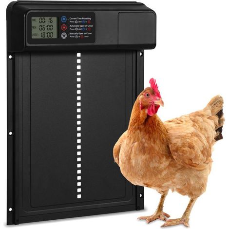 Porte Automatique Poulailler avec Minuterie Anti-pincement, PUHUIYING, IPX4 Porte Poulailler Automatique Tout en aluminium (1/3)