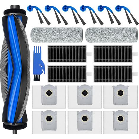 Accessories for Ecovacs Deebot T80 Omni Robot Vacuum Cleaner 20 Spare Part, 1 Main Brush, 4 Filters, 6 Side Brushes, 2 Roller Mops, 6 Dust Bags, 1 Cleaning Tool (1/5)