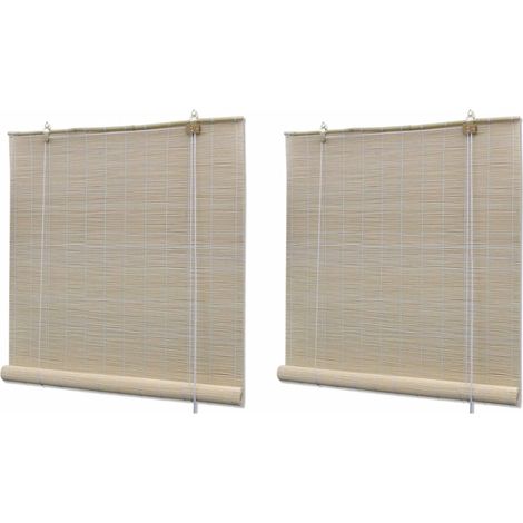 vidaXL Tende a Rullo in Bambù 2 pz 120x160 cm (1/5)