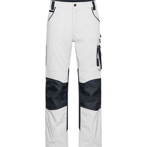 James & Nicholson Arbeitsbundhose JN832 Gr. 98 white/carbon (1/5)