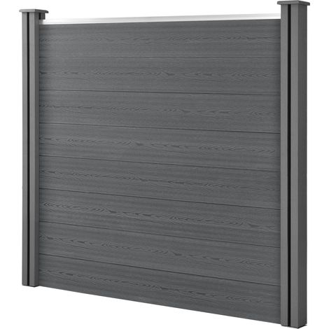 Recinzione in WPC per Giardino Staccionata Frangivista Alta 165 cm Lunga 162 cm Grigio NEU.HOLZ (1/5)