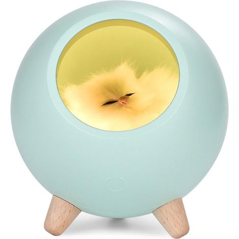 Filiyano – lampe de chevet verte – Veilleuse LED pour chat, lampe de chevet verte à intensité variable, rechargeable par USB, en forme de maison pour (1/5)