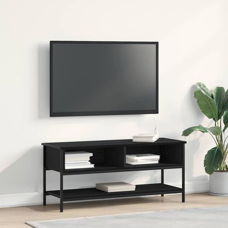 Ensemble meuble TV Montage mural-Banc TV-Meuble Télé Chêne noir 100 x 35 x 45 cm (1/5)