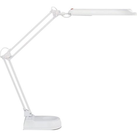 Lampe de bureau, métal blanc, hauteur max. 410 mm, base avec LED (1/4)