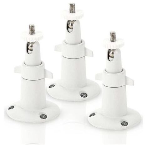 Metal Fixation Murale pour caméra de sécurité Intelligente Arlo - Fixation d'intérieur/extérieur Ajustable pour Les caméras Arlo et Autres modèles compatibles par (3 Pack, Blanc)-Chrom (1/5)