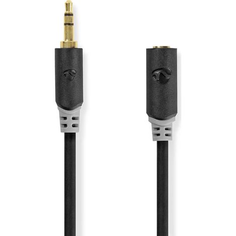 NEDIS Câble Audio Stéréo 3,5 mm Mâle - 3,5 mm Femelle 3,0 m Anthracite (1/3)