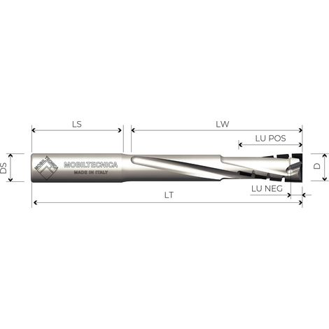 FRESA IN DIA Z2+2 PER CAVE SERRATURE DI PORTE CORPO IN DENSIMET - MOBILTECNICA  .4D14  LU 22 POS + 4 NEG  DS16  LT150  Z4  AX10°+/-  SX  H3,5