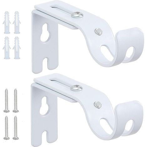 Stück Gardinenstangenhalter, verstellbare Gardinenstangenclips, Gardinenstangenhalter (weiß) (1/5)