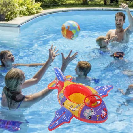 Bouée gonflable dirigeable multifonctionnelle avec volant pour enfants de 1 à 5 ans (1/5)