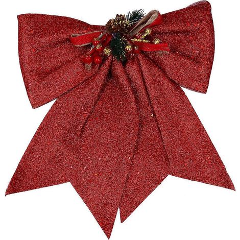 1 Stück Weihnachtsschleifen-Anhänger, Weihnachtsschmuck, Hängender Anhänger-35x40cm-Red (1/2)