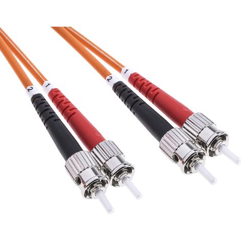 Câble fibre optique RS PRO 2m Avec connecteur / ST, OM2 Multi-mode ( Prix pour 1 ) (1/2)
