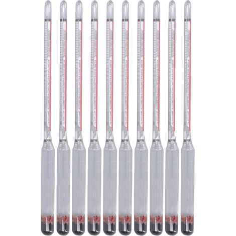 10 Stück Hydrometer für die Weinherstellung, Heimbrauen von Bier, Testgläser, Haushaltsbedarf 0-100 (1/5)