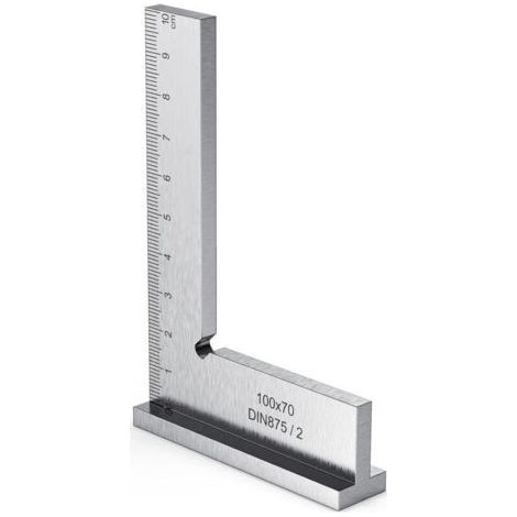Equerre Menuisier, 100x70mm Précision Angle Droit Bloc Règle avec Échelle pour Ingénieur Charpentier, Fausse Equerre Charpentier Metal pour Machines Mettre en Place et Laboratoire Utilisation (1/5)