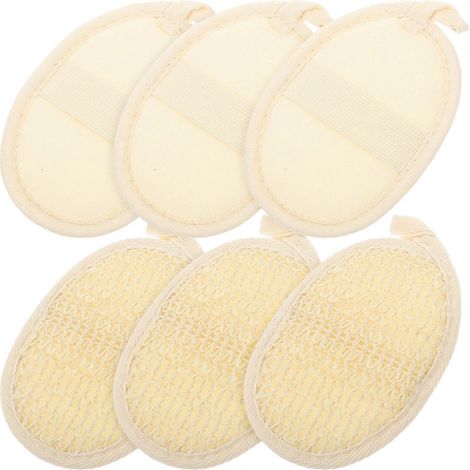 Lot de 6 éponges exfoliantes naturelles en luffa pour le corps, à utiliser à la maison (1/5)