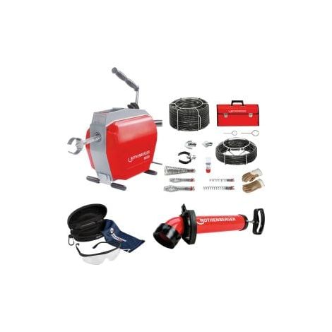 ROTHENBERGER R600 + Spiral/Werkzeugset + ROPUMP Super Plus Saug-Druckreiniger + Schutzbrille - 19173-072070x-Set (1/5)