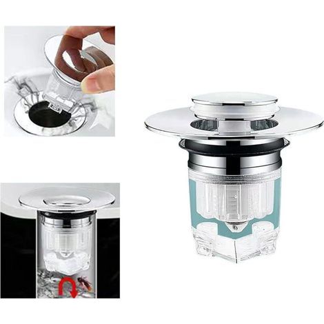 [JAMAIS UTILISÉ] 1 Filtre de vidange pour lavabo - Désodorisant - Type de presse pop-up - Noyau en cuivre - Anti-odeur - Couvercle de vidange efficace (1/4)