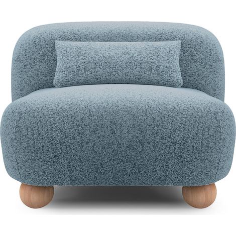 SUNA - Fauteuil en tissu chiné - Bleu